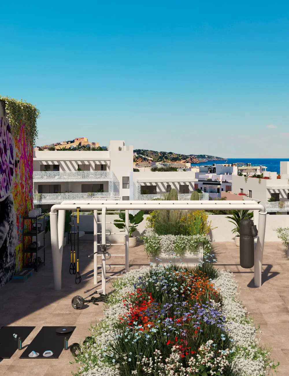 CREO Rooftop-Gym mit Meerblick